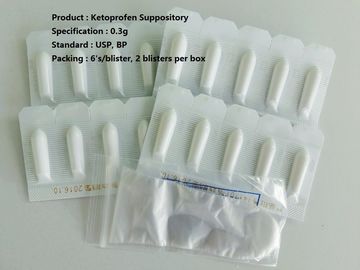 Anti médicament inflammatoire de Ketoprofen de suppositoire d'utilisation rectale du soulagement de la douleur 0.3g