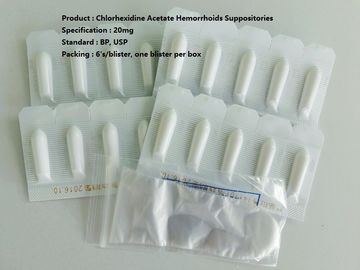 Suppositoire de Hemorrhoid d'acétate de Chlorhexidine, suppositoire rectal